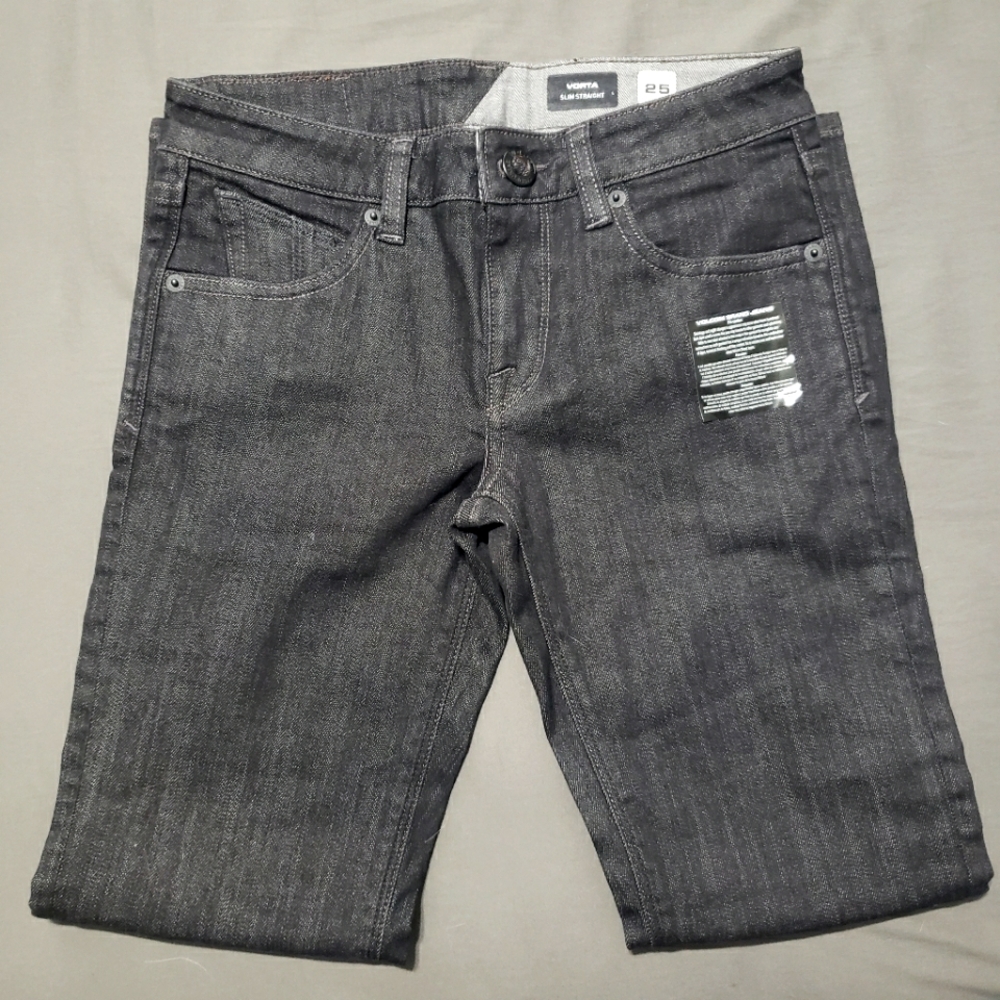 NWT Volcom Vorta Slim straight jeans boys size 25 (10)